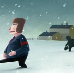 The soviet agent in a winter scene